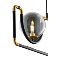 Lampa Wisząca HANZA Czarny Transparentny Szklane Klosze 3xG9