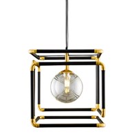 Lampa Wisząca CAMERO Czarny Transparentny Szklane Klosze 2xG9