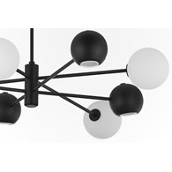 Żyrandol MOKA Czarny Biały Szklane Klosze 4xG9 4xGU10