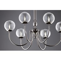 Żyrandol BRILLANTE Czarny Transparentny Szklane Klosze 6xG9