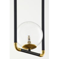 Lampa Wisząca ZAFRA Czarny Transparentny Szklany Klosz 1xG9 16 cm