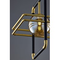 Lampa Wisząca FIORI Czarny Złoty Szklany Klosz 1xG9 29 cm