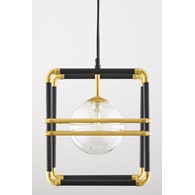 Lampa Wisząca FIORI I Czarny Złoty Szklane Klosze 2xG9