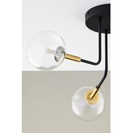 Lampa Sufitowa BURANO Czarny Transparenny Szklane Klosze 3xG9