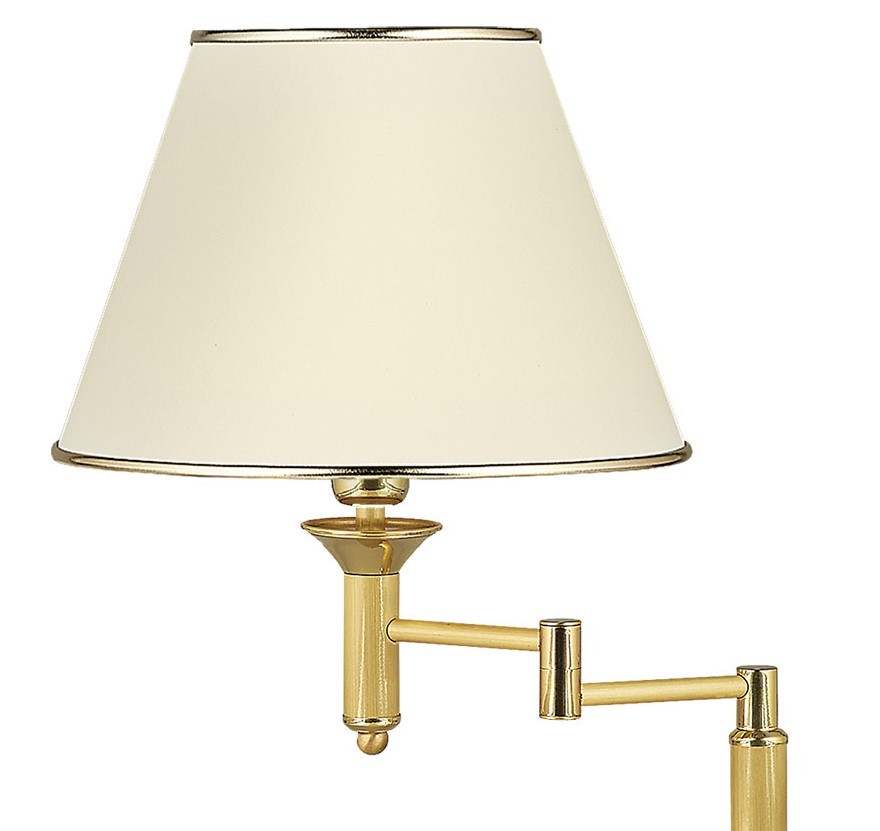 Lampka Nocna CLASSIC  Złoty Ecru Abażur Regulowana 1xE27 56cm
