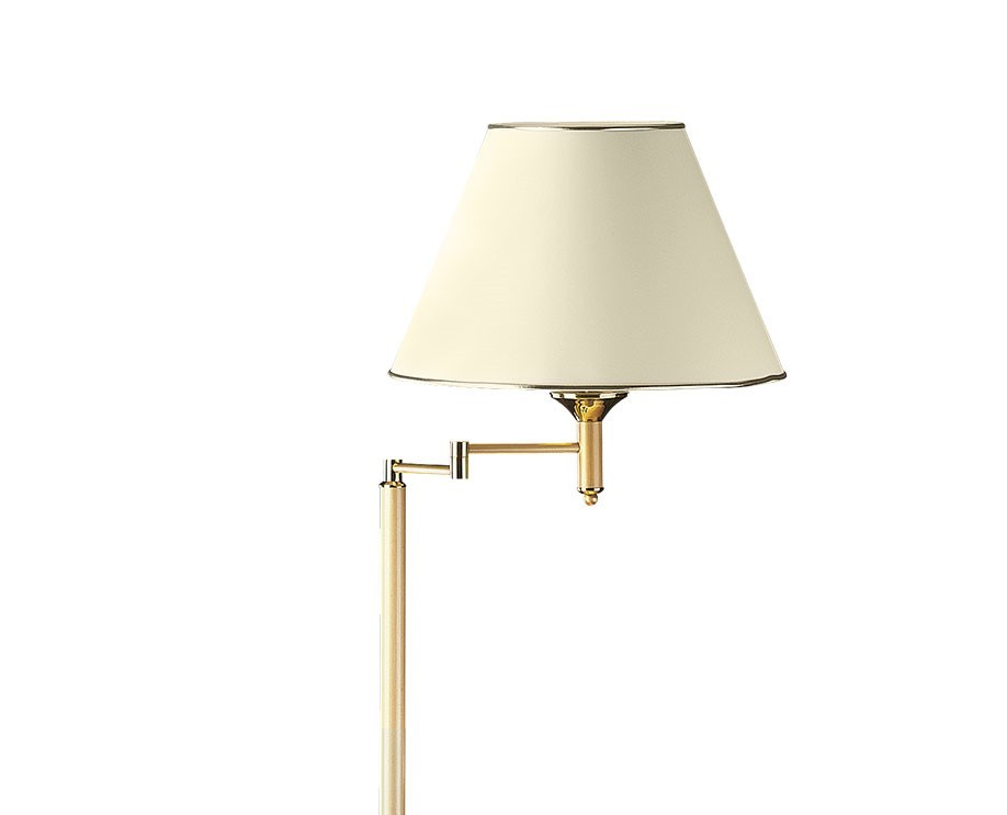 Lampa Podłogowa Regulowana CLASSIC Złoty Beżowy Abażur 1xE27 158 cm