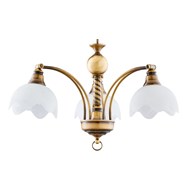 Żyrandol JUPITER Patyna Biały Szklane Klosze 3xE27