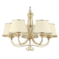 Żyrandol LAURA Patyna Beżowy Abażury 5xE27