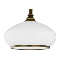 Lampa Sufitowa ZEUS Patyna Biały Szklany Klosz 1xE27 40 cm