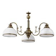 Żyrandol ZEUS Patyna Biały Szklane Klosze 3xE27