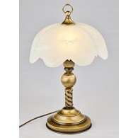 Lampka Stołowa JUPITER Patyna Biały Szklany Klosz 1xE27 40cm