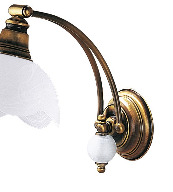 Kinkiet JUPITER Patyna Biały Szklany Klosz 1xE27