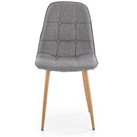 Krzesło K316 popielate Obicie wykonane z wysokiej jakości tkaniny, stalowe nogi w kolorze dąb miodowy, mebel do samodzielnego montażu