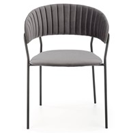 Krzesło tapicerowane K-426 popiel welur Stalowe nogi w kolorze czarnym, obicie wykonane z wysokiej jakości welurowej tkaniny, stanowić będzie eleganckie uzupełnienie wystroju salonu lub jadalni