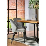 Krzesło tapicerowane K-432 popiel welur Stalowe nogi w kolorze czarnym, obicie wykonane z wysokiej jakości welurowej tkaniny, stanowić będzie eleganckie uzupełnienie wystroju salonu lub jadalni