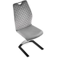 Krzesło tapicerowane K-442 popiel welur Stalowe nogi w kolorze czarnym, obicie wykonane z wysokiej jakości welurowej tkaniny, stanowić będzie eleganckie uzupełnienie wystroju salonu lub jadalni