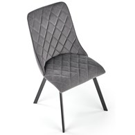 Krzesło tapicerowane K-450 popiel welur Stalowe nogi w kolorze czarnym, obicie wykonane z wysokiej jakości welurowej tkaniny, stanowić będzie eleganckie uzupełnienie wystroju salonu lub jadalni