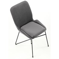 Krzesło tapicerowane K-454 popiel welur Stalowe nogi w kolorze czarnym, obicie wykonane z wysokiej jakości welurowej tkaniny, stanowić będzie eleganckie uzupełnienie wystroju salonu lub jadalni
