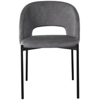 Krzesło tapicerowane K-455 popiel welur Stalowe nogi w kolorze czarnym, obicie wykonane z wysokiej jakości welurowej tkaniny, stanowić będzie eleganckie uzupełnienie wystroju salonu lub jadalni