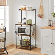 Półka szafka kuchenna wyspa 60 cm pojemnWykonana z metalu oraz płyty MDF, solidna i stylowa półka kuchenna, rustykalna