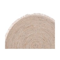 Dywan jutowy okrągły z frędzlami 80 cm Mata podłogowa z dekoracyjnymi frędzlami, pleciona z juty, naturalny materiał, minimalistyczny i elegancki design, okrągły kształt