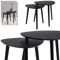 Zestaw stolików bocznych czarne drewniane