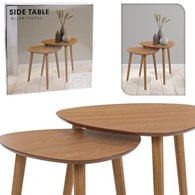 Zestaw stolików bocznych brązowe drewniane