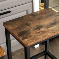 Zestaw 2 hokerów styl rustykalny LOFT Wykonany z metalu i płyty MDF, wytrzymały i praktyczny stół do baru lub kuchnii w stylu minimalistycznym lub LOFT