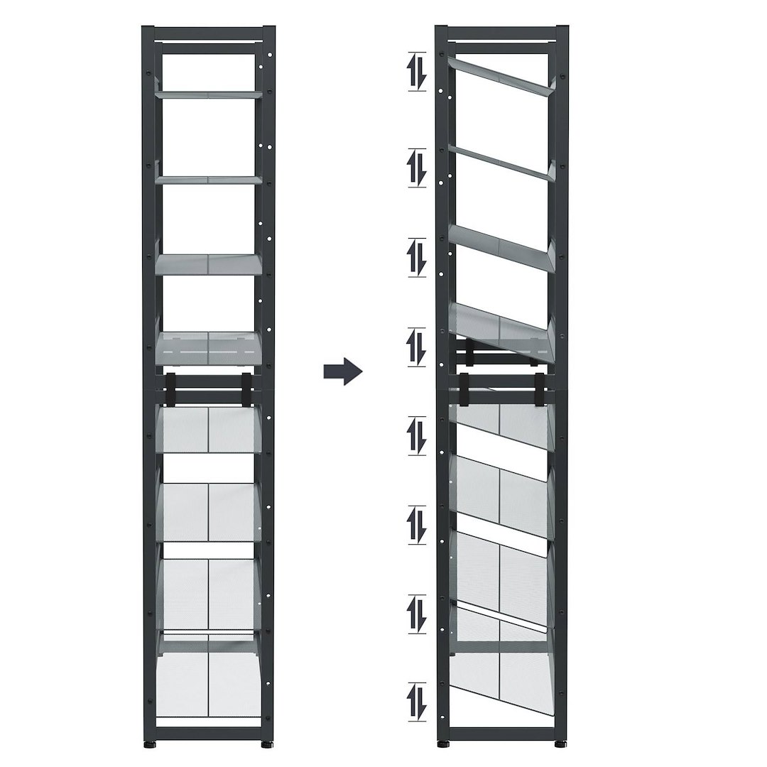 Modułowa szafka na buty szara 163,5 cm
