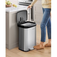 Jednokomorowy srebrny kosz na śmieci 50L