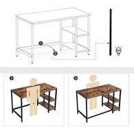 Biurko komputerowe 120x60 cm rustykalne Wykonany z metalu i solidnej płyty MDF, praktyczne i wytrzymałe biurko komputerowe w stylu rustykalnym, loft oraz industrialnym