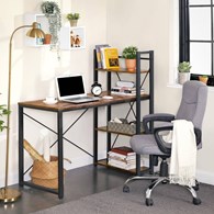 Biurko komputerowe rustykalne 120x60 cm Wykonany z metalu i solidnej płyty MDF, praktyczne i wytrzymałe biurko komputerowe w stylu rustykalnym, loft oraz industrialnym.