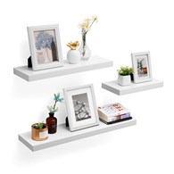 Pływająca półka ścienna biała 60 cm Półka z płyty MDF w białym kolorze znakomicie sprawdzi się w pokoju dziecięcym, salonie, sypialni, biurze, przedpokoju czy nawet kuchni.