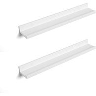 Dwie pływające półki ścienne białe 60cm . Zestaw półek z płyty MDF z lakierem na wysoki pomysł, doskonale sprawdzi się w każdym pomieszczeniu, aby wyeksponować swoje ulubione przedmioty.