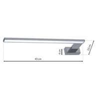 Kinkiet SHINE Srebrny 11W LED IP44 45cm Prawy