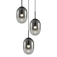 Lampa wisząca ALIAS Czarny Szklane Klosze Koło 3xE14