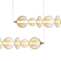 Lampa Wisząca DAPHNE Złoty Szklane Klosze 40W LED