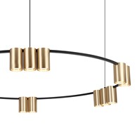 Lampa Wisząca GENESIS Koło Złoty 15xGU10 100cm