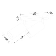 Lampa Kinkiet Spot Pipe Spot Biały 2xGU10