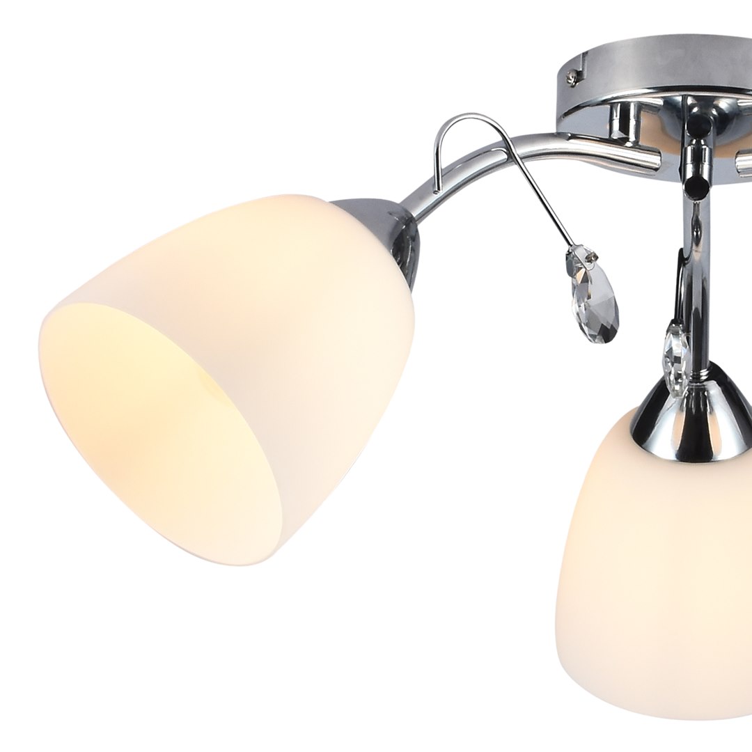 Lampa sufitowa PIREUS Srebrna Szklane klosze 3xE27