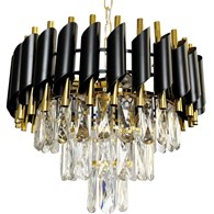 Żyrandol Cristal Czarno-złoty Kryształowy 5xE14