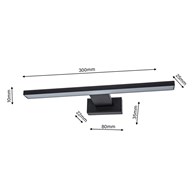 Kinkiet SHINE czarny 30 cm 7W LED