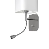 Kinkiet NAPOLI Regulowany Biały Srebrny Abażur 1xE27 1W LED