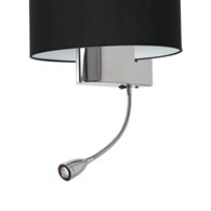 Kinkiet Regulowany CASINO Czarny Srebrny Abażur 1xE27 1W LED
