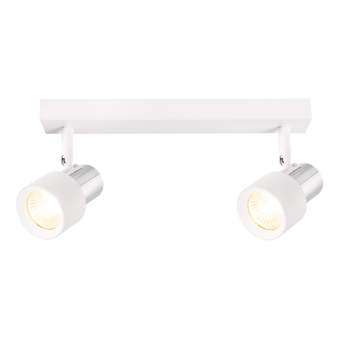 Lampa Sufitowa Spot CINO Biały Srebrny 2xGU10