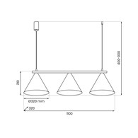 Lampa wisząca CAPITAL Czarna Złota Metalowa 3xGX53
