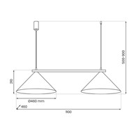 Lampa wisząca CAPITAL Czarna Złota Metalowa 2xGX53
