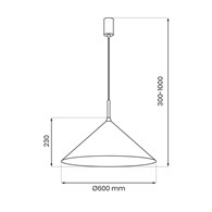 Lampa wisząca CAPITAL Niebieska Metalowa 1xGX53 60cm
