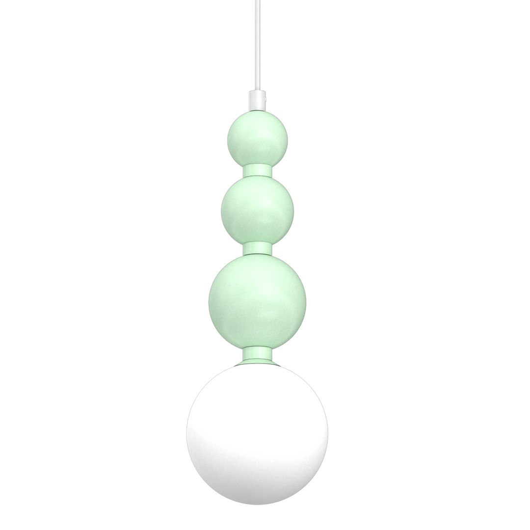 Lampa wisząca BOULE Miętowa Szklany klosz 1xG9 12cm