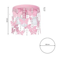 Lampa sufitowa ANGELICA jasny róż 3xE27